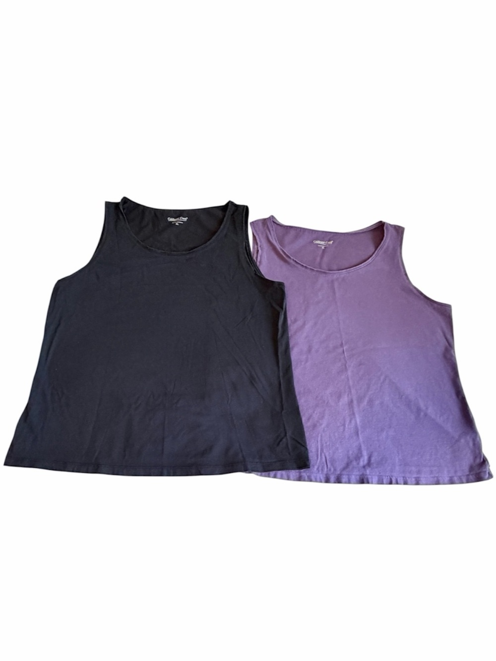 Coldwater Creek Cotton Black & plum Tank Top Duo Size XL 2026 Catalog Layering